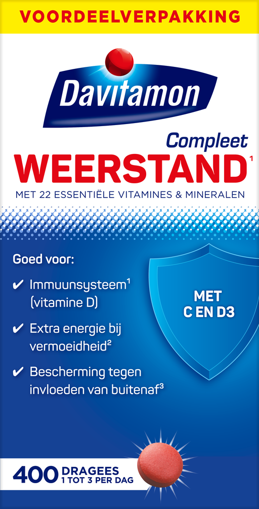 Davitamon Compleet Weerstand Vitamine C & D3 Dragees 400 stuks