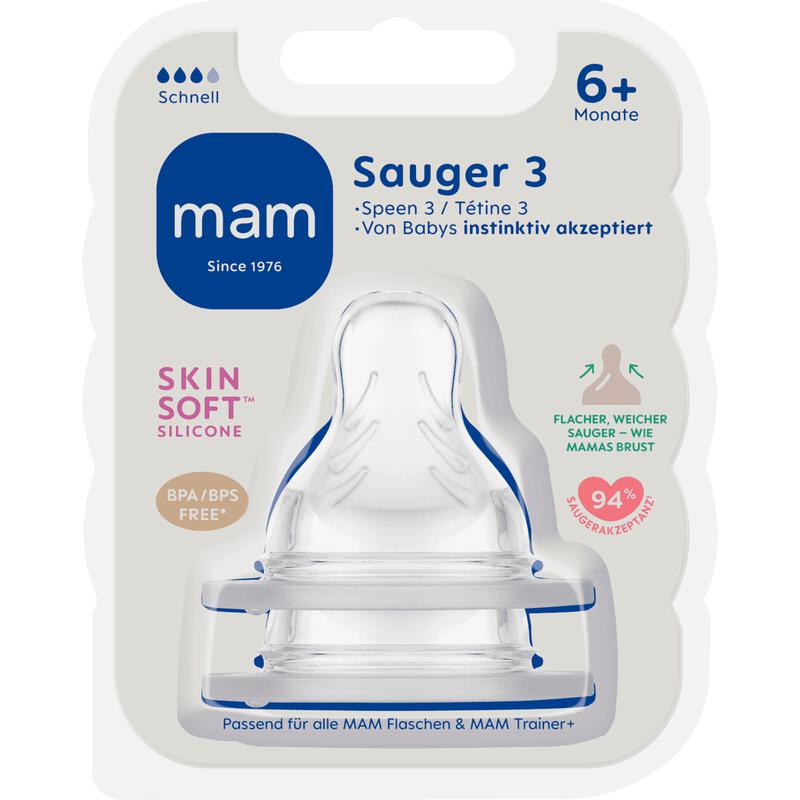 MAM Flesspeen Maat 3 6+ Maanden 2 stuks
