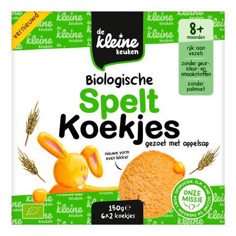 De Kleine Keuken Bio Speltkoekjes Appel 150 GR