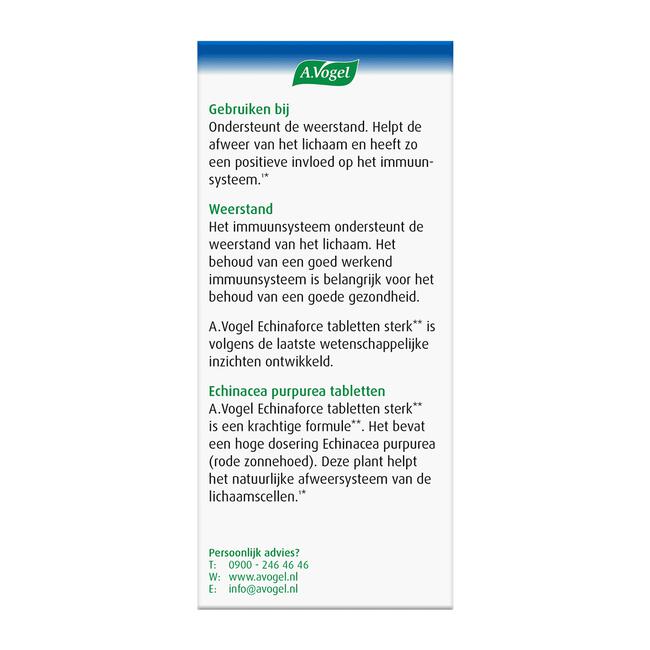 A.Vogel Echinaforce Sterk** Weerstand1* Tabletten 60 stuks