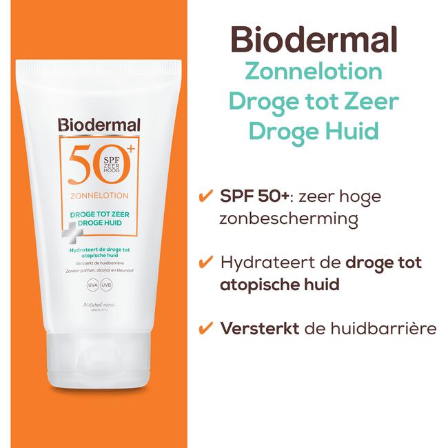Biodermal Zonnelotion SPF 50+ Zeer Droge Huid 150 ML