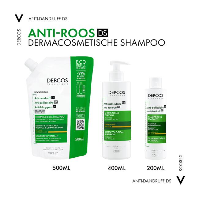 Vichy Dercos Anti-Roos Shampoo Droog Haar Navulling 500 ML