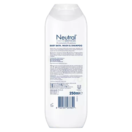 Neutral 0% Baby Bad, Wasgel & Shampoo 250 ML