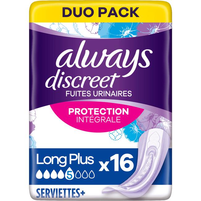 Always Discreet Verband Plus Voor Urineverlies Dames Long Plus x16