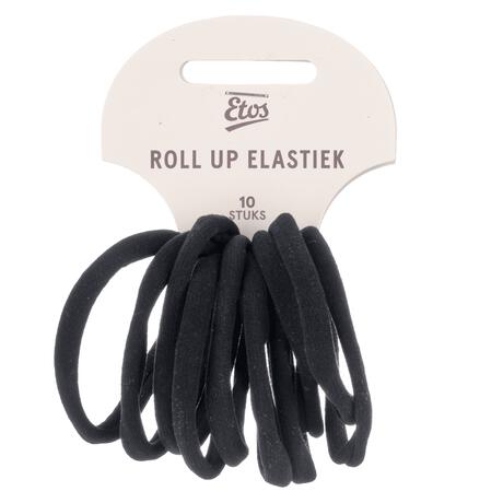 Etos Elastieken Roll Up Small Zwart 10St
