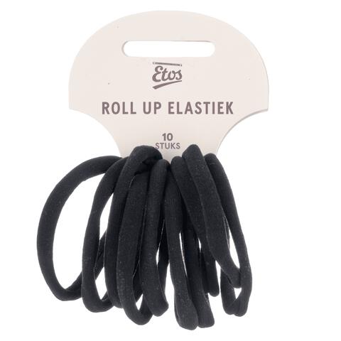 Etos Elastieken Roll Up Small Zwart 10St
