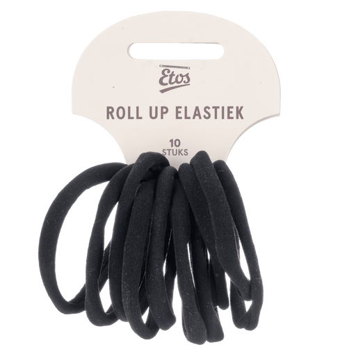 Etos Elastieken Roll Up Small Zwart 10St