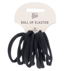 Etos Elastieken Roll Up Small Zwart 10St
