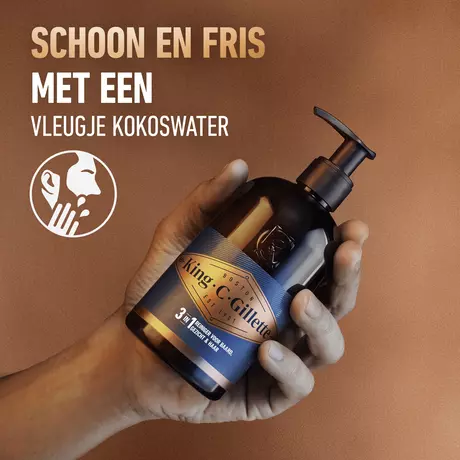 King C. Gillette 3-in-1 Baard, Haar en Gezichtsreiniger 350 ML