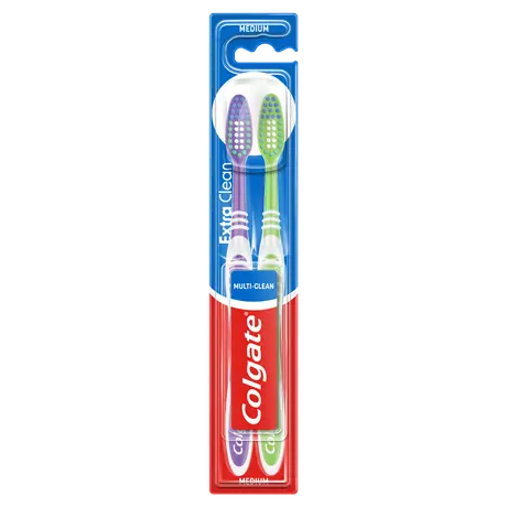 Colgate Extra Clean Tandenborstel 2 stuks