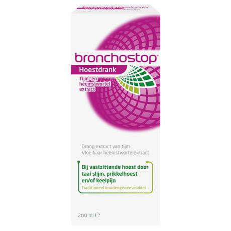 Bronchostop Hoestdrank bij Vastzittende Hoest en Keelpijn 200 ML