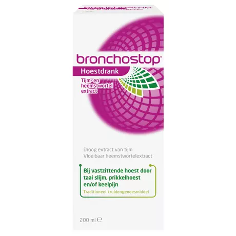 Bronchostop Hoestdrank bij Vastzittende Hoest en Keelpijn 200 ML