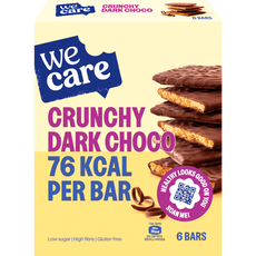 WeCare Bars Crunchy Dark Choco 6 stuks