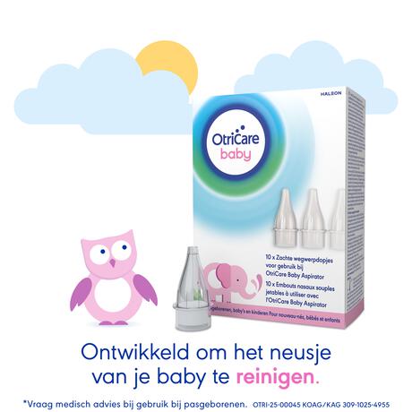 OtriCare Baby wegwerpdopjes bij Aspirator neusjesreiniger 10 stuks