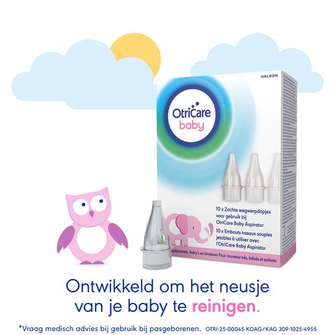 OtriCare Baby wegwerpdopjes bij Aspirator neusjesreiniger 10 stuks