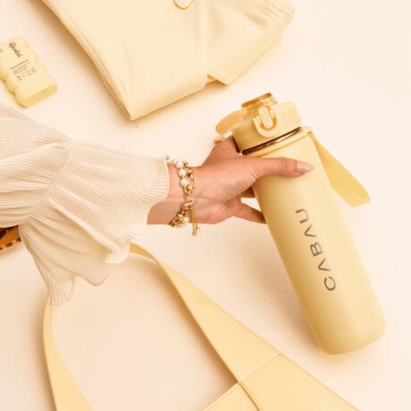 Cabau Lifestyle Bloom Bottle Stainless Steel Butter Yellow