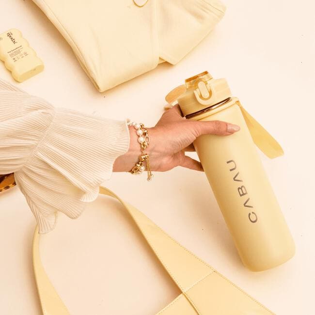 Cabau Lifestyle Bloom Bottle Stainless Steel Butter Yellow