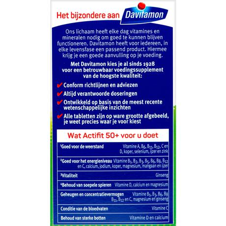 Davitamon Actifit 50+ Multivitamine met Ginseng 90 Tabletten