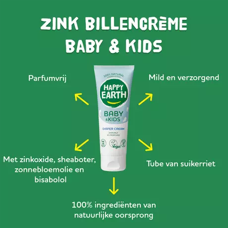 Happy Earth 100% Natuurlijke Baby & Kids Zink Billencrème 75 ML