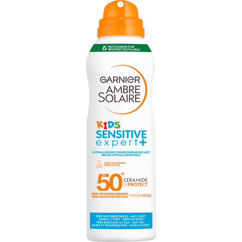 Garnier Ambre Solaire Kids Sensitive Expert Hypoallergene Zonbeschermende Mist SPF50 150 ML