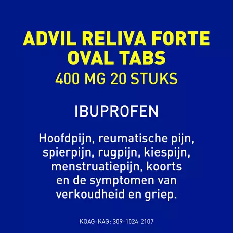 Advil Reliva Forte Oval-Tabs 400 MG Ibuprofen voor Pijn en Koorts 20 stuks