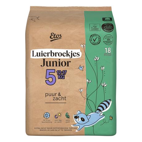 Etos Puur & Zacht Luierbroekjes Junior Maat 5 12-18 kg 18 stuks