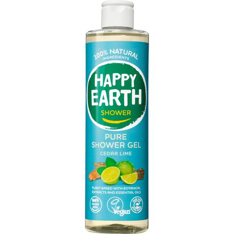 Happy Earth Cedar Lime 100% Natuurlijke Douchegel 300 ML