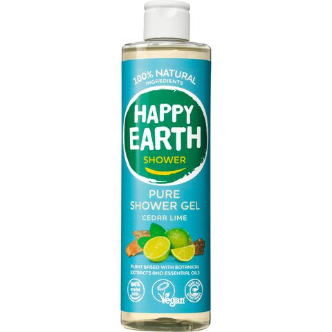 Happy Earth Cedar Lime 100% Natuurlijke Douchegel 300 ML