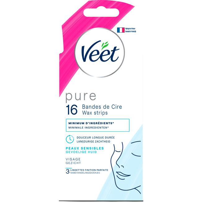 Veet Pure Gezicht Hyppoallergene Koude Wasstrips 16 ST