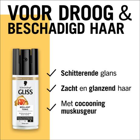 Gliss Kur Brilliant Tonic Droog Beschadigd Haar 100 ML
