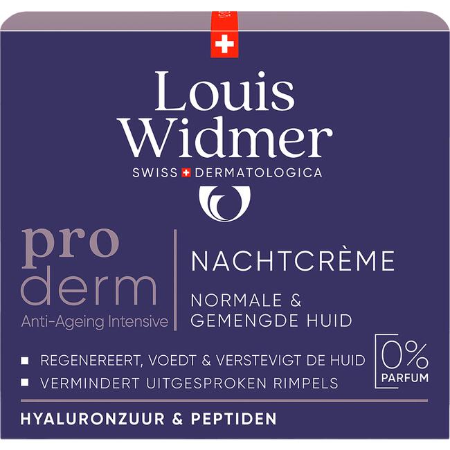 Louis Widmer Proderm Nachtcrème Zonder Parfum 50 ML