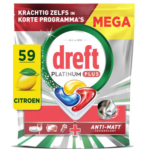 Dreft Platinum Plus Vaatwascapsules 59 Stuks