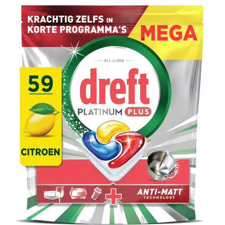 Dreft Platinum Plus Vaatwascapsules 59 Stuks