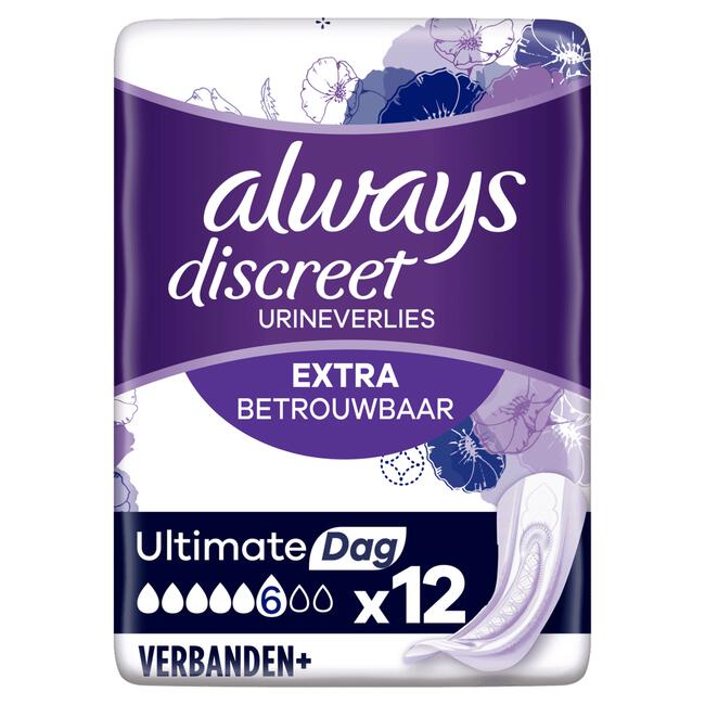 Always Discreet Urineverlies Verband Ultimate Day 12 Stuks