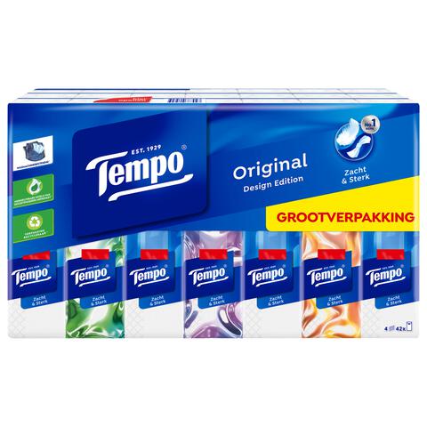 Tempo Original 4-Laags Zakdoekjes Grootverpakking 42x10 stuks