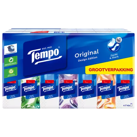 Tempo Original 4-Laags Zakdoekjes Grootverpakking 42x10 stuks