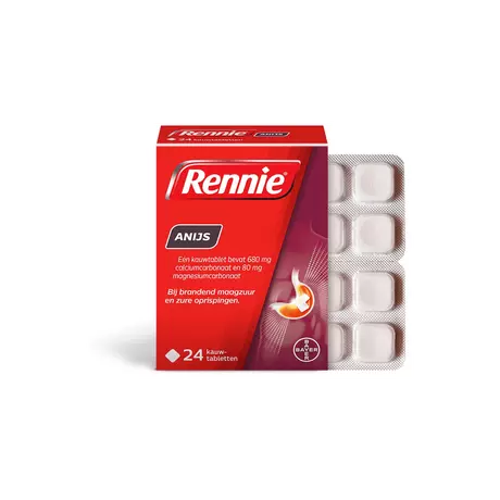 Rennie Anijs Kauwtabletten Bij Brandend Maagzuur 24 stuks