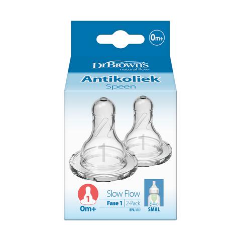 Dr. Brown’s Flesspeen 0+ maanden Fase 1 Smalle Halsfles 2 stuks
