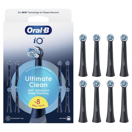 Oral-B iO Ultimate Clean Opzetborstels Zwart - 8 Stuks
