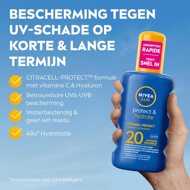 NIVEA SUN Zonnebrand Protect & Hydrate Spray SPF 20 200 ML