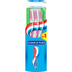 Aquafresh Clean & Flex Hard 2+1 Tandenborstel - 3 stuks