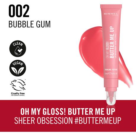 Rimmel Oh My Gloss Butter Me Up Lip Butter - Roze - 002 Bubble Gum