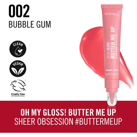 Rimmel London Oh My Gloss Butter Me Up Lip Butter 002 Bubble Gum