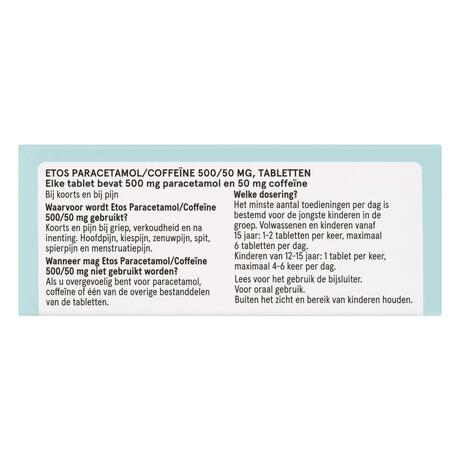 Etos Paracetamol/Coffeïne 500/50 mg 20 stuks