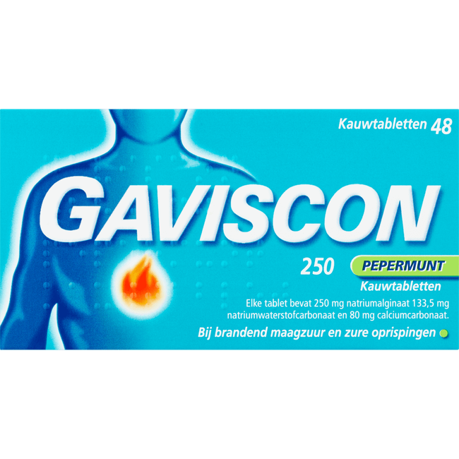 gaviscon kauwtabletten 250 pepermunt