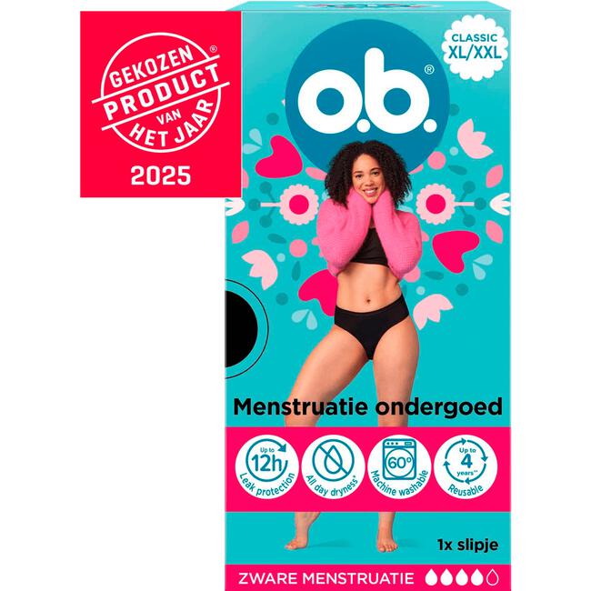 o.b.® Herbruikbaar Menstruatie Ondergoed Zwart XL/XXL