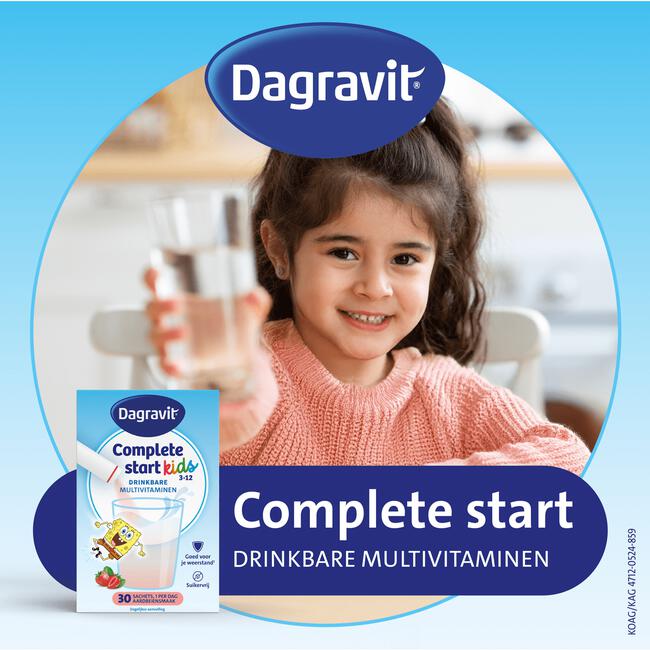 Dagravit Complete Start Kids Multivitamine Aardbei 30 stuks
