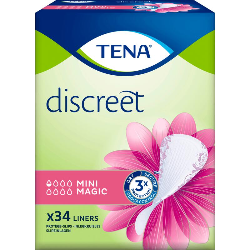 TENA Discreet Mini Magic Incontinentie Inlegkruisjes 34 stuks