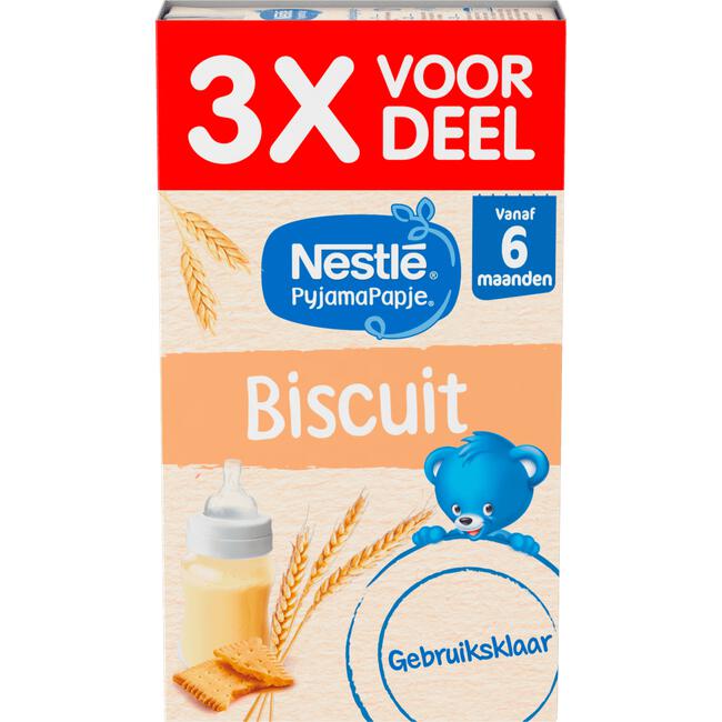 Nestlé Baby PyjamaPapje Biscuit 6+ 3x250 ml