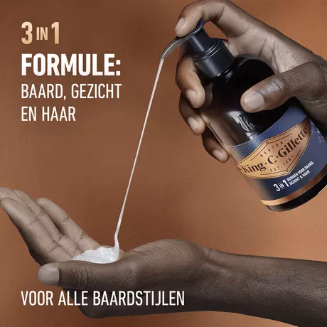 King C. Gillette 3-in-1 Baard, Haar en Gezichtsreiniger 350 ML